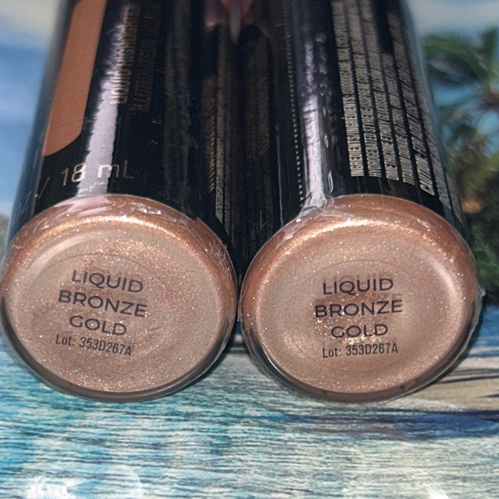 Revolution Makeup Liquid Bronze Gold Face Body Glow Illuminator Highlighter X 2